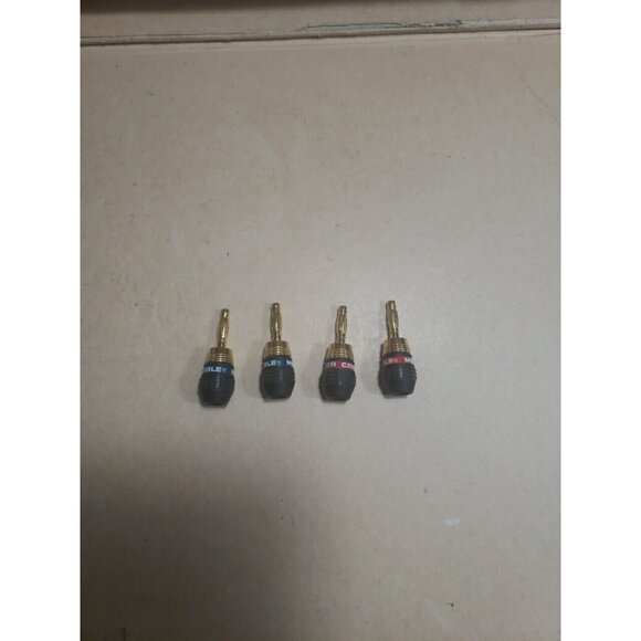 Monster Cable Speaker AMP Quick Lock Gold Plated Banana Plugs = 2 Blue Red Pairs - Picture 5 of 10